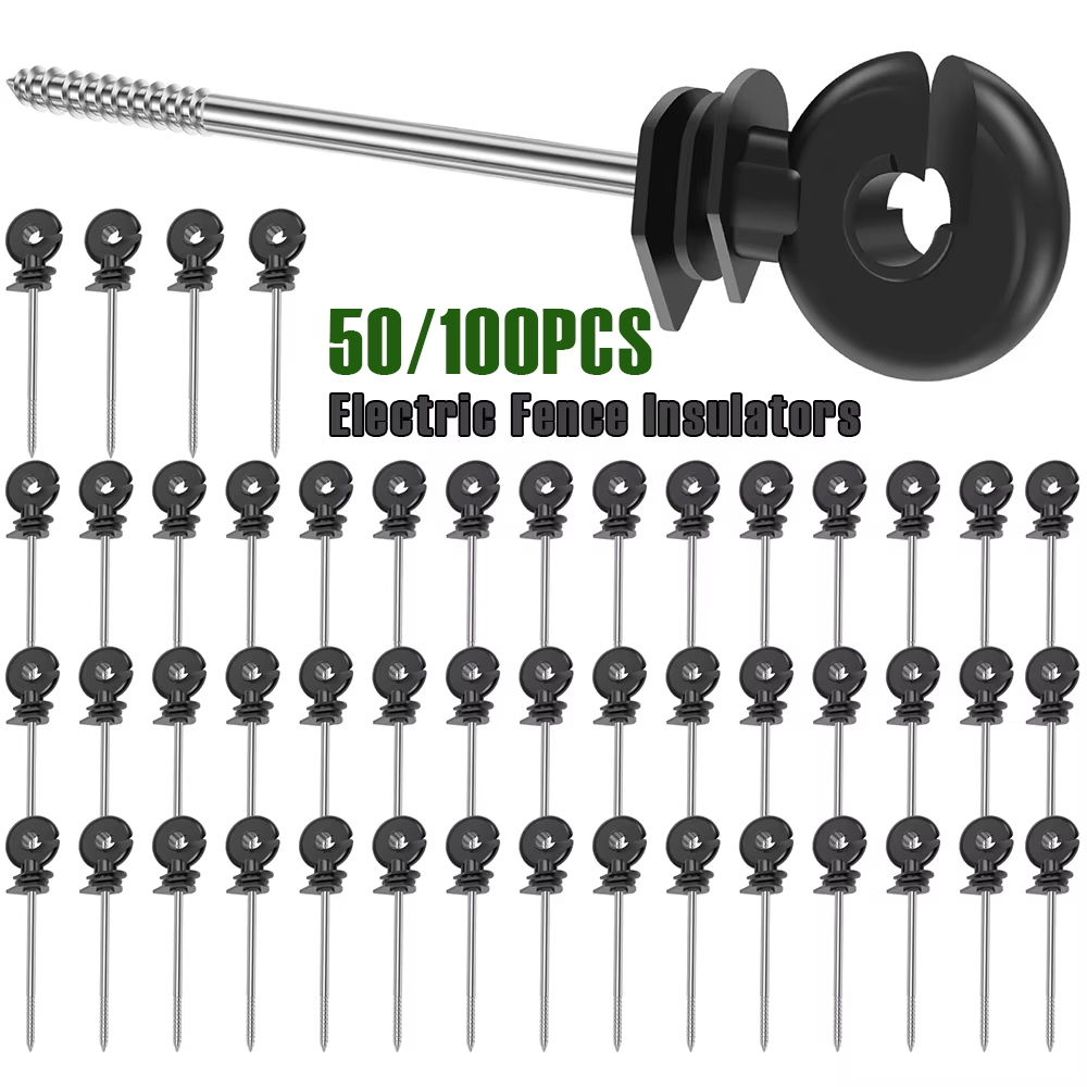 Electric Fence Insulator Post - 50/100Pcs Electric Fence Insulators Self Tapping