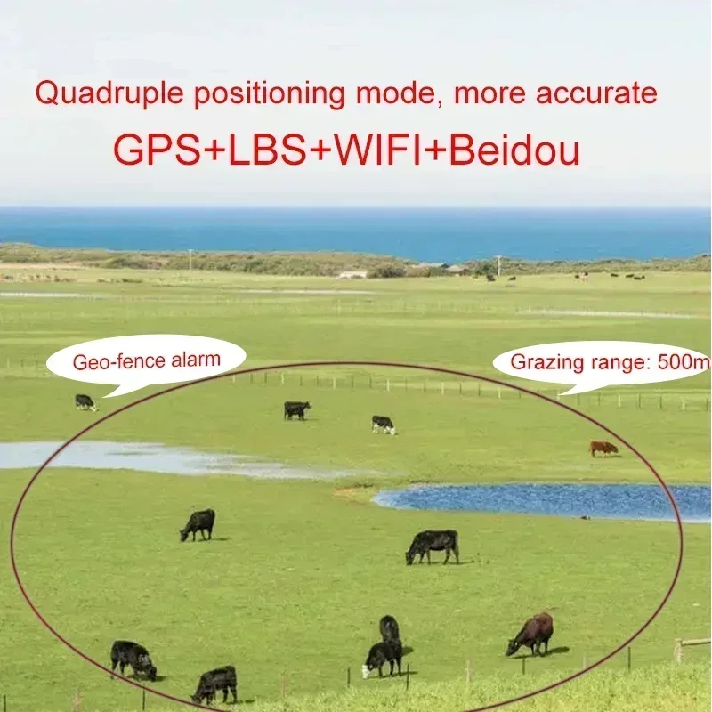 Animal Gps Tracker 4G Solar - Solar Powered 4G Smart Cattle Tracker,