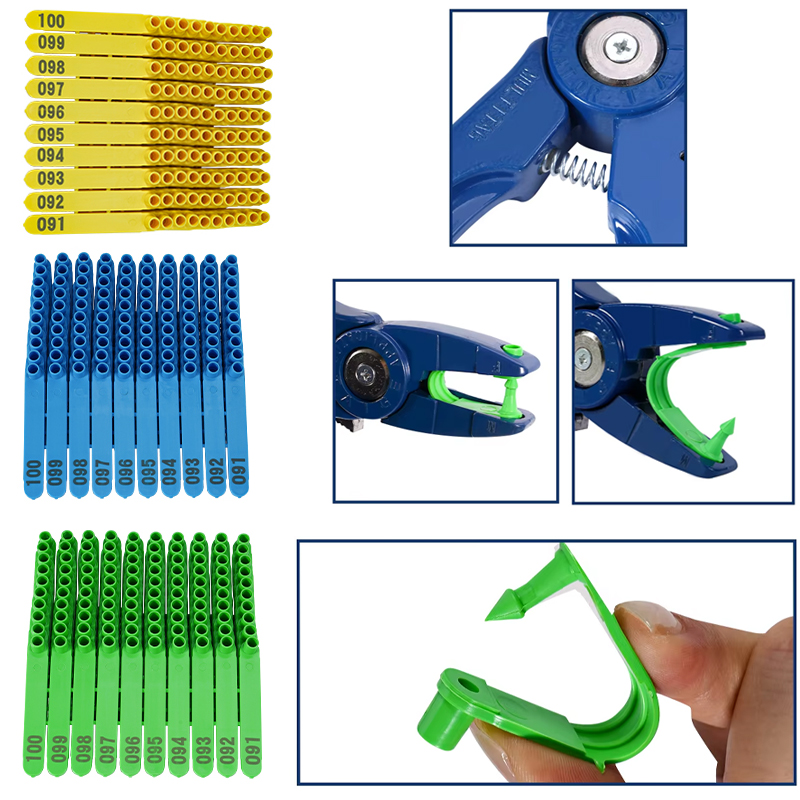 Cattle Ear Tag Applicator - 100pcs Integrated Sheep Ear Tag/Ear Tag