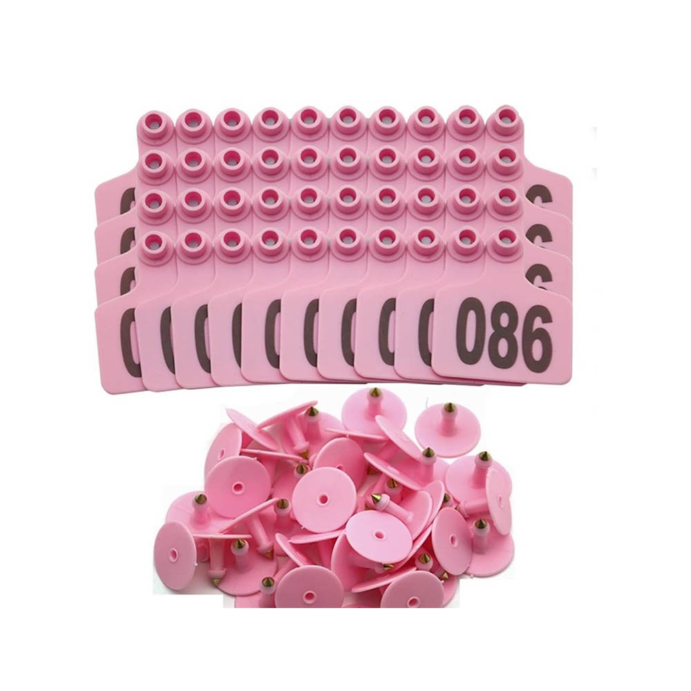 Cattle Ear Tag Applicator - 100Pcs 001-100 Numbers Cow Ear Tag