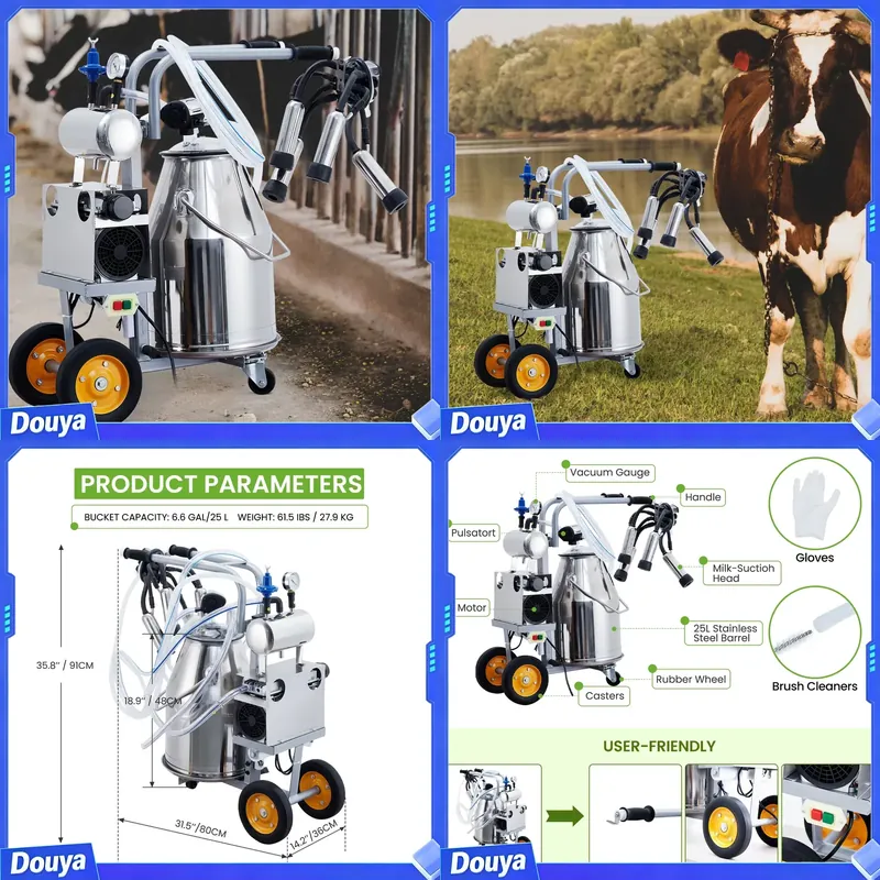 Goat Milking Machine Portable - Electric Milking Machine for Cows and