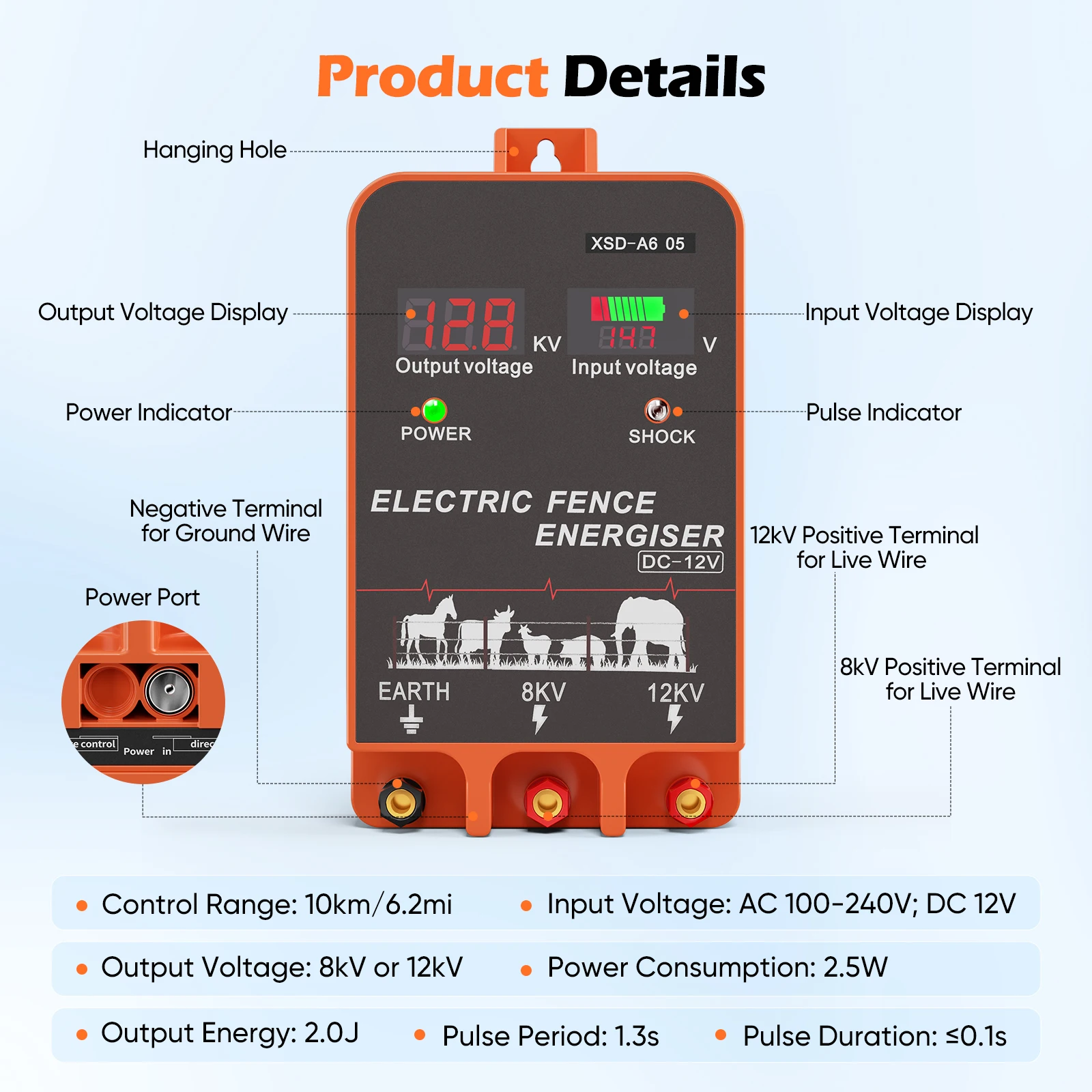 a*-5 KM Electric Fence Energiz - Livestock Fence Energizer 12V ulasan dan harga