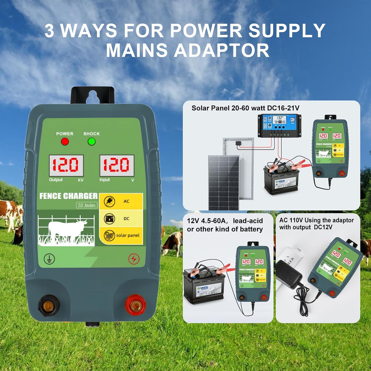12KM High voltage Electric Fen - Livestock Fence Energizer 12V ulasan dan harga