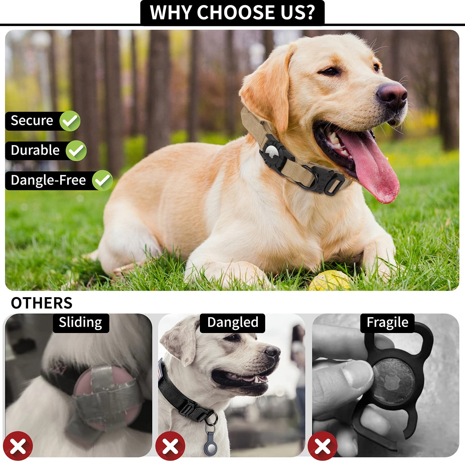 Tactical AirTag Dog Collar, wi - Gps Tracker Cattle Collar ulasan dan harga
