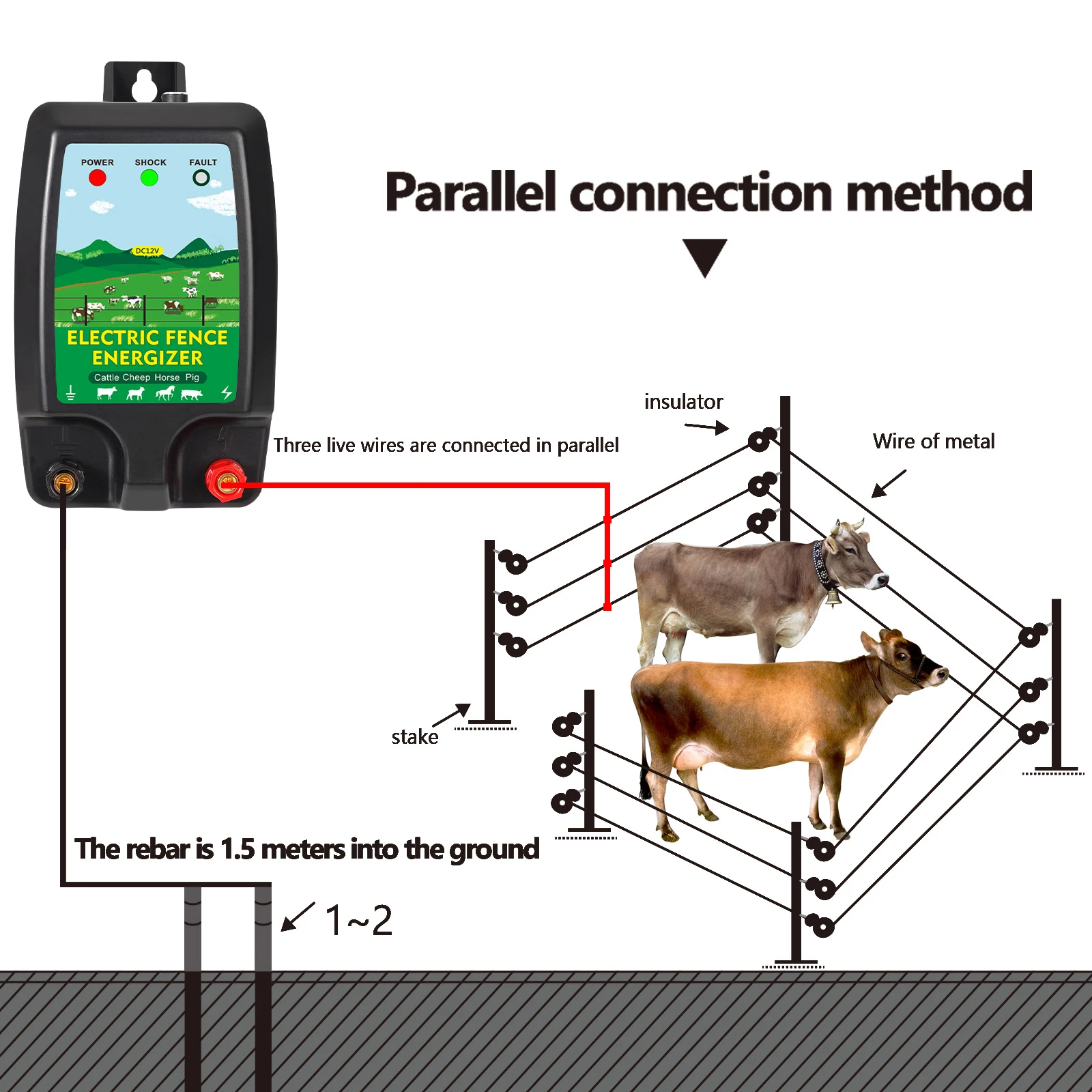 DC 12V 10KM High Voltage Elect - Livestock Fence Energizer 12V ulasan dan harga