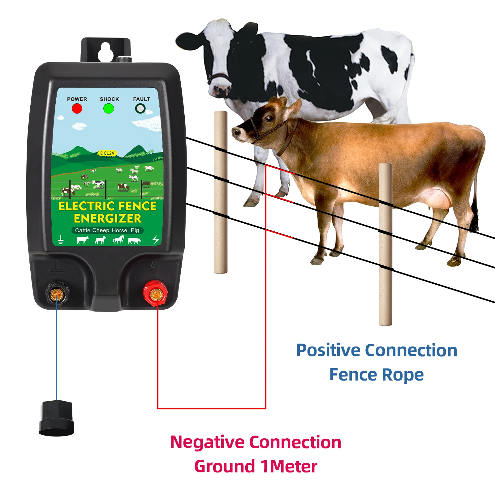 DC 12V 10KM High Voltage Elect - Livestock Fence Energizer 12V ulasan dan harga