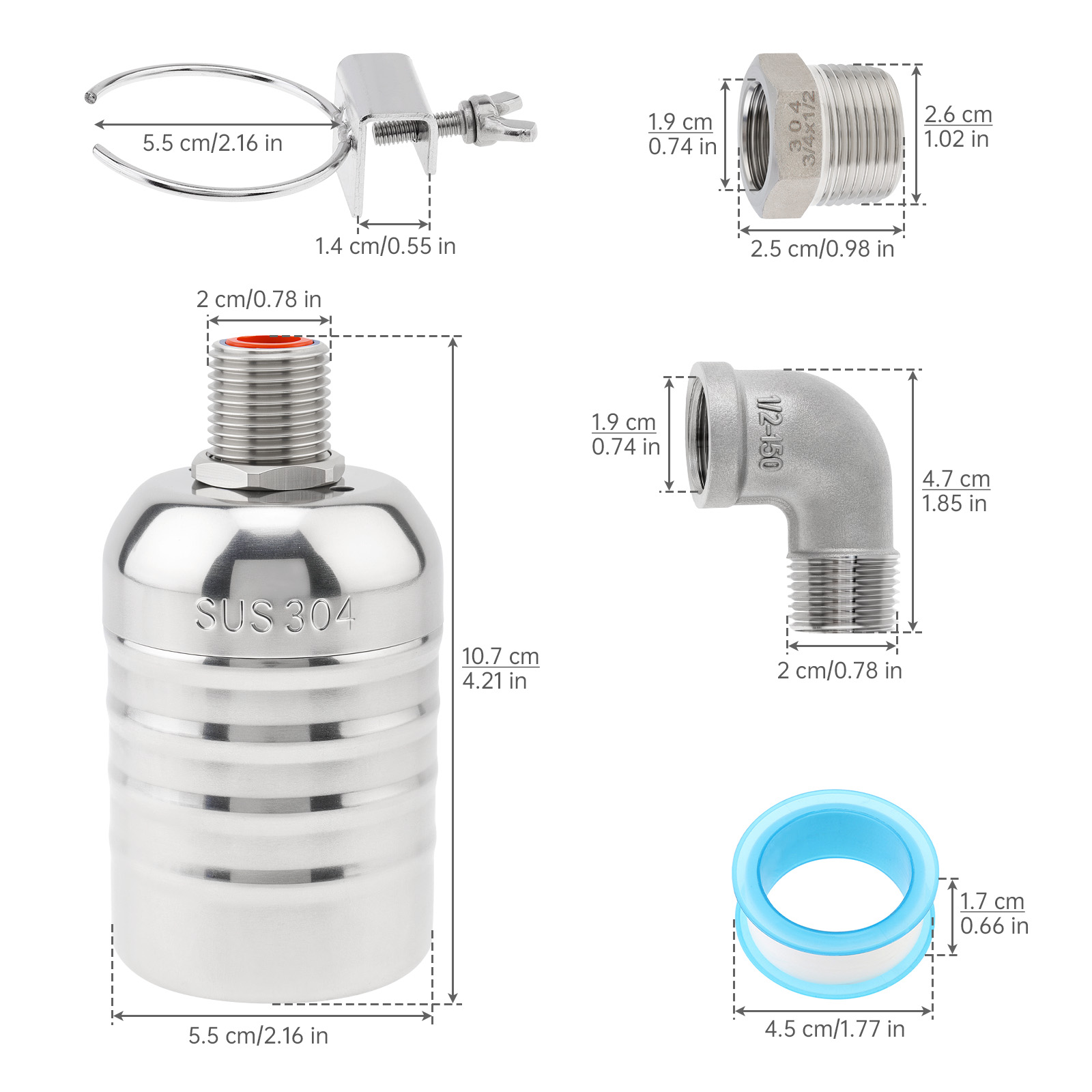 1/2 in and 3/4 in Automatic 30 - Livestock Water Trough Float Valve ulasan dan harga